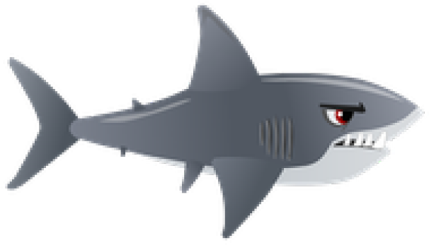 Bull Shark Clipart Transparent Background - Cartoon Shark Transparent Background (640x480), Png Download