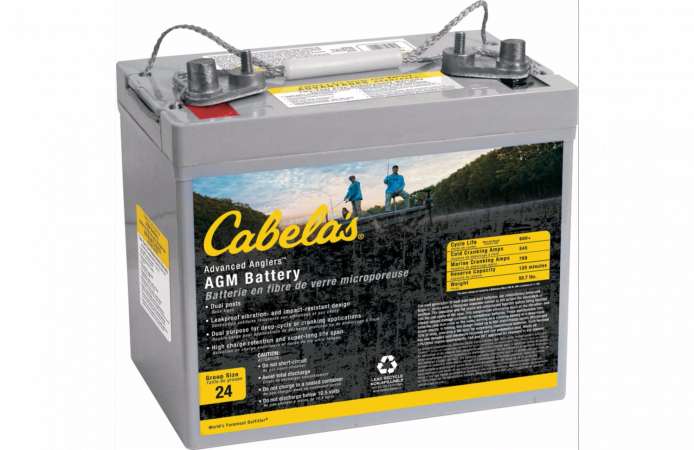 Cabela's Advanced Anglers Agm Battery Size (694x450), Png Download