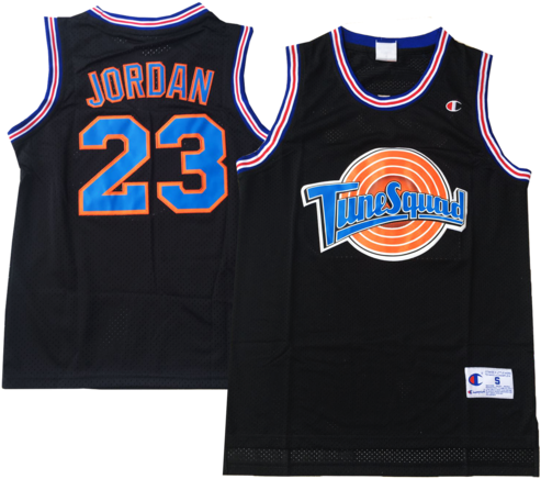 Michael Jordan - Space Jam Black Jersey (600x600), Png Download