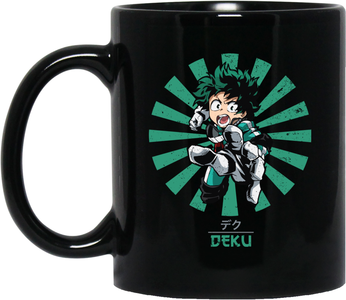 Izuku Midoriya Deku Vintage Art My Hero Academia Inspired - Mug (1155x1155), Png Download