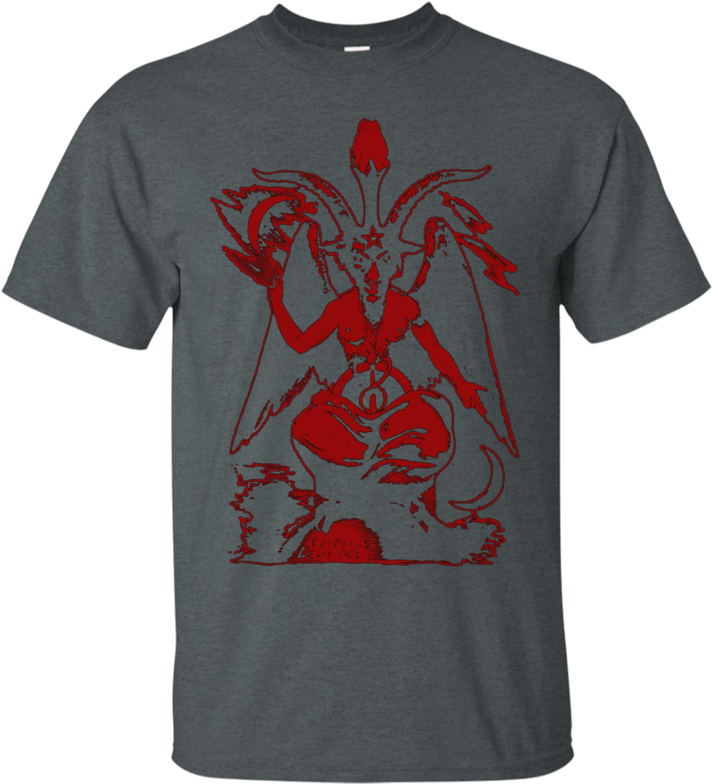 Red Baphomet Black Magic Satanic Devil Apparel (1155x1155), Png Download
