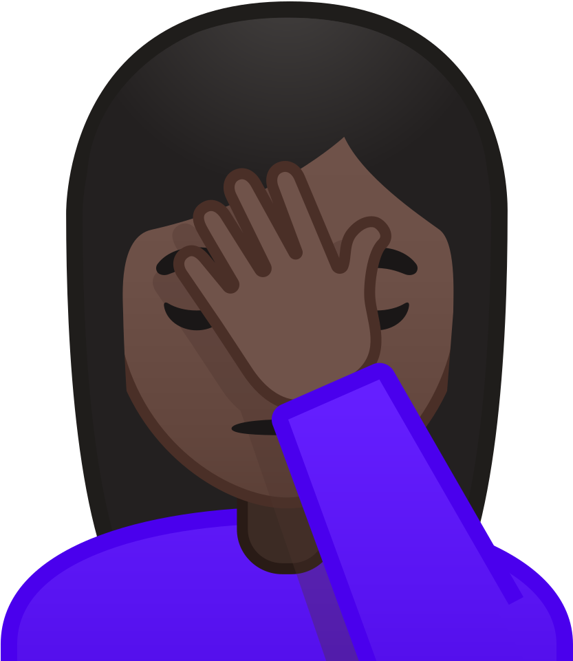 Noto Emoji Oreo 1f926 1f3ff 200d - Smh Emoji Black (1024x1024), Png Download
