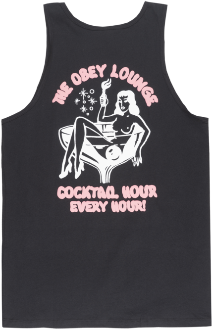 Obey Worldwide Happy Hour Tank Top Shirt Mens Skateboard - Active Tank (460x690), Png Download