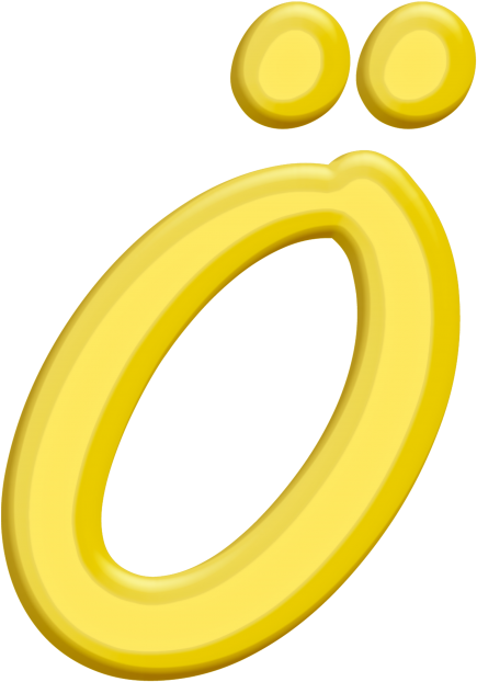 Banana Style Letter Ö - Circle (866x650), Png Download