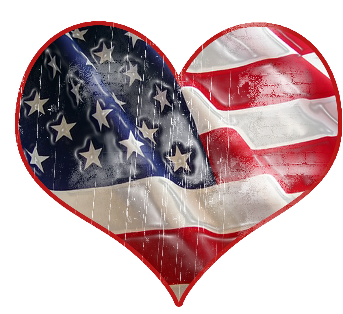 Patriotism Usa Heart - American Flag (1280x1280), Png Download