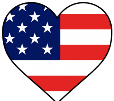 Tie Clipart American Flag - Heart Usa Png (640x480), Png Download