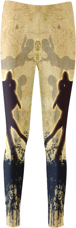 Dancing Couple On Vintage Background Cassandra Women's - Leggings (1000x1000), Png Download