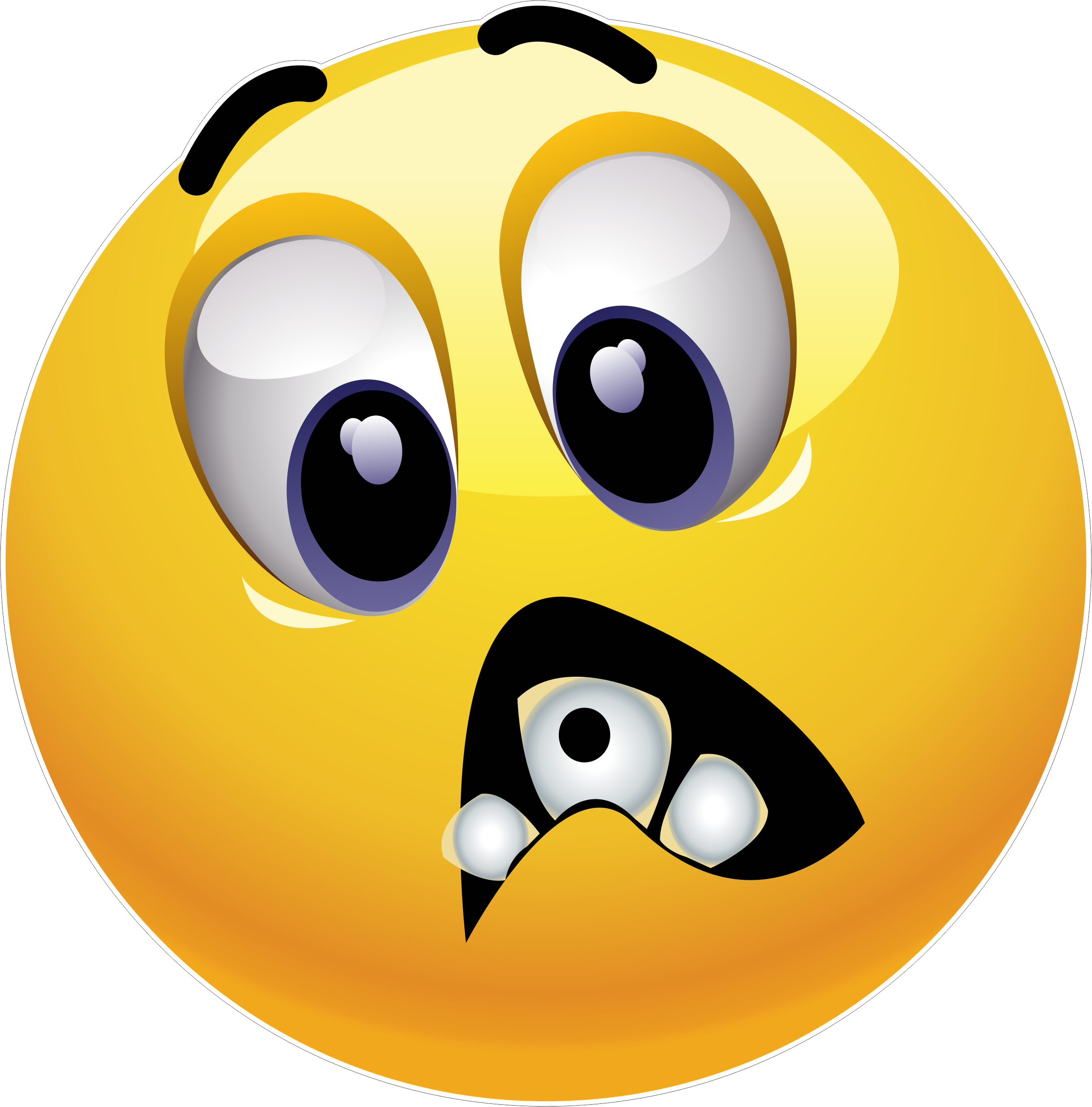 Home > Printed Decals > Emojis > Surprised Emoji 162 - Smiley Watching Tv (2431x2465), Png Download