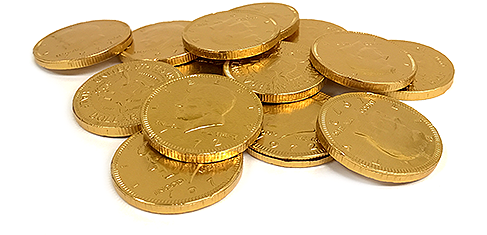 Fort Knox Gold Milk Chocolate Coins - Cash (500x500), Png Download