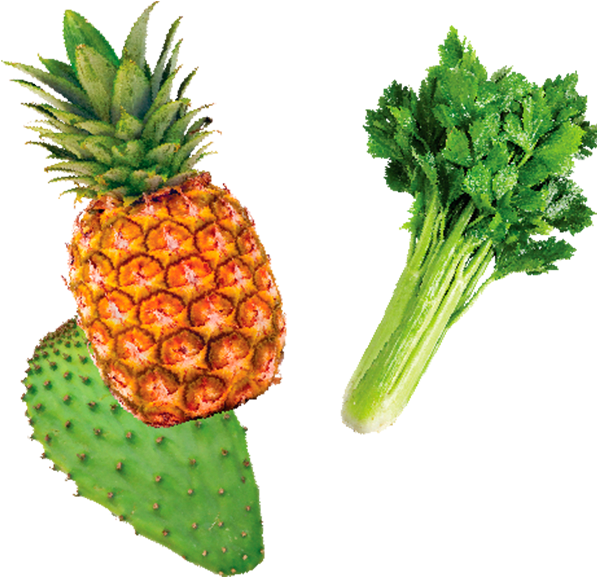 Piña Apio Y Nopal - Pineapple (600x670), Png Download