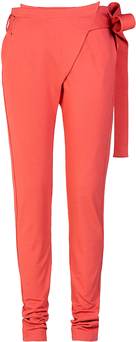 Justine Leconte Cranberry Red Jersey Wrap Pants Lc-10 (700x700), Png Download
