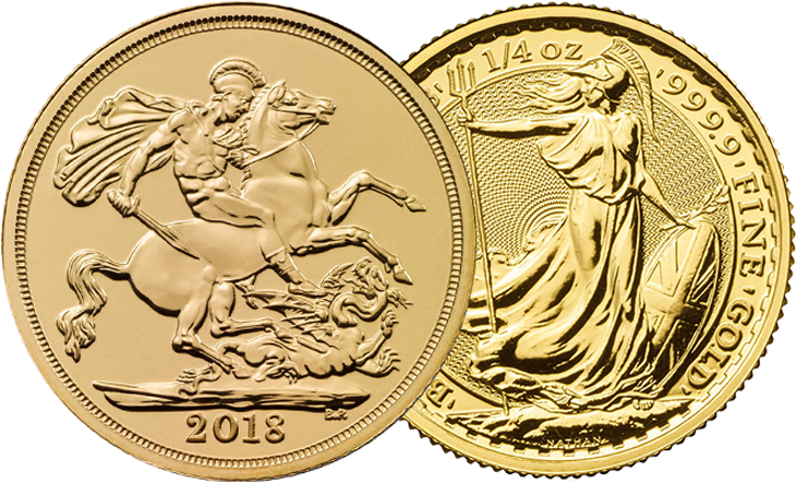 2018 Uk Full Sovereign & Britannia 1/4oz Gold Coin - Sovereign (891x900), Png Download