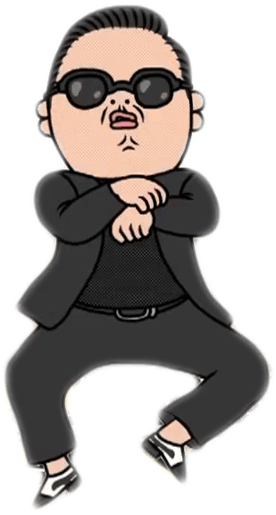 Psy Cartoon - Gangnam Style Emoji Png (309x576), Png Download