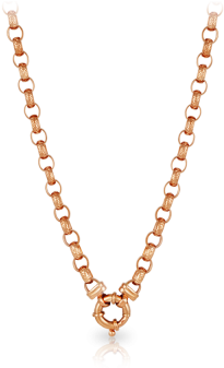 Engraved Oval Belcher Euro Necklace Made In 9ct Rose - Gucci Ghost Pendant Silver Necklace (400x400), Png Download