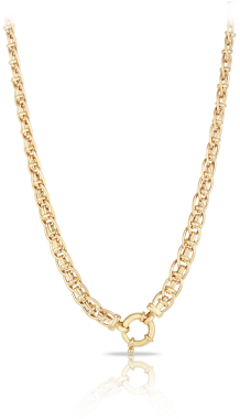 Fancy Euro Necklace Made In 9ct Yellow Gold - Egyptian Gold Chain Pattern (400x400), Png Download