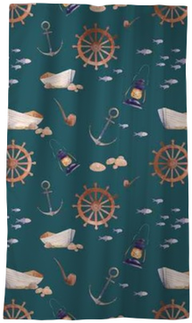 Watercolor Nautical Seamless Pattern - Watercolor Painting (400x400), Png Download