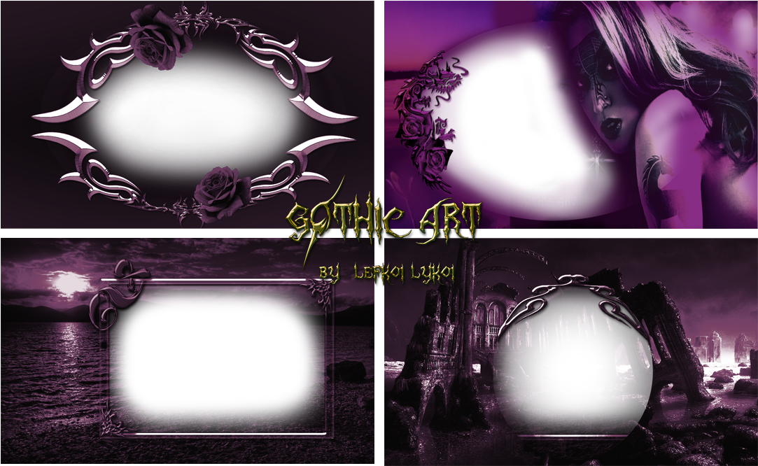 Gothic Photoshop Frames Images - Gothic Frames (1103x692), Png Download