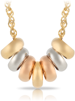 Seven Lucky Rings Necklet Made In 9ct Yellow, White - Seven Lucky Rings Necklace Gold (400x400), Png Download