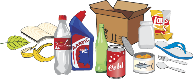 Garbage Png Clipart Royalty Free Stock - Dry Waste Clipart (677x277), Png Download