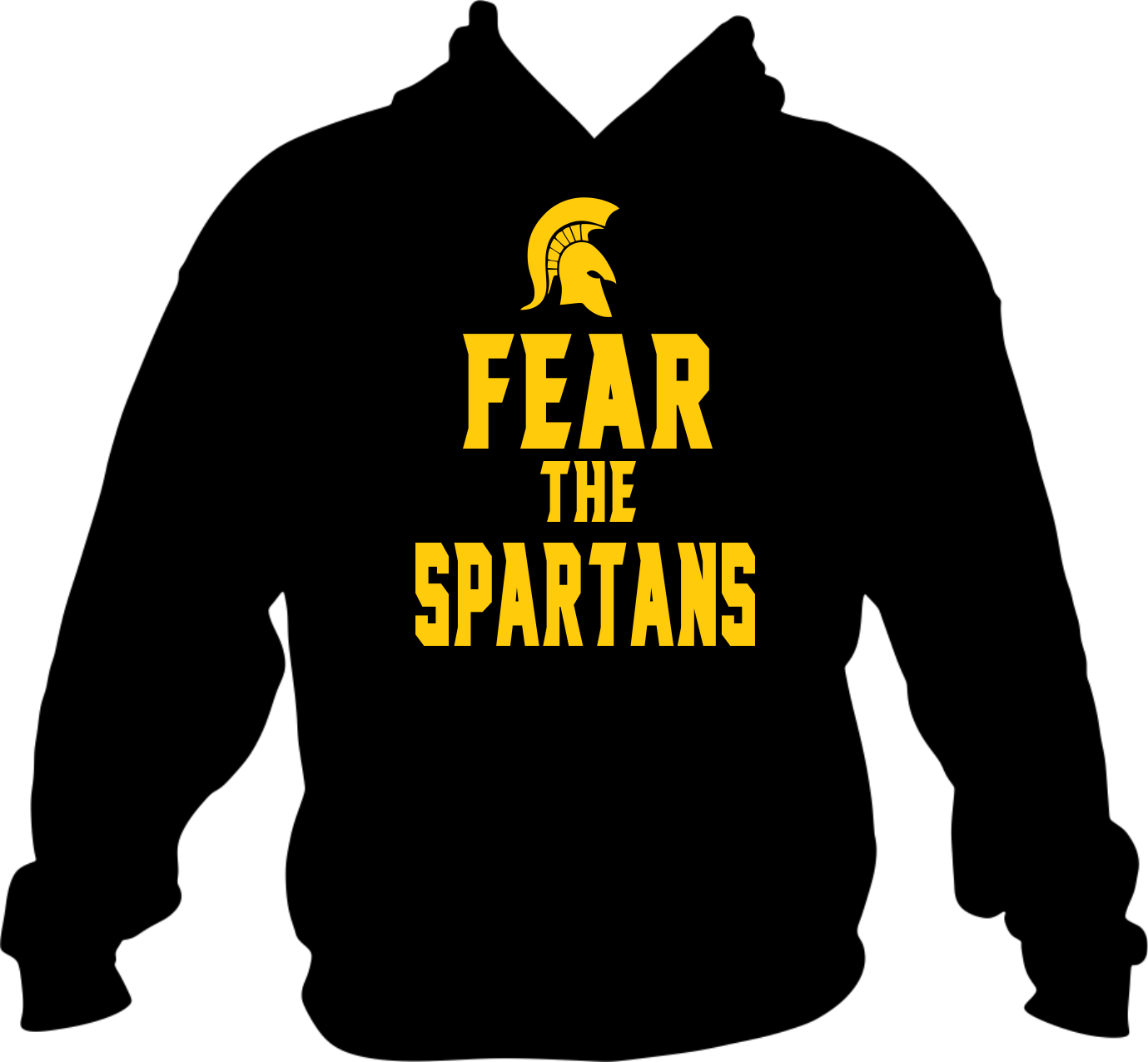Hoodie Gildan Fear The Spartan Logo (yellow) - Nurse Gift/ Nurse Hoodie/ Nurse Sweatshirt/ Rhinestone (1379x1276), Png Download