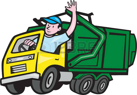 Garbage - Cartoon Garbage Truck (450x312), Png Download