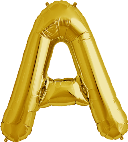 34" Gold Letter A Foil Balloon - Gold Balloon Letters Png (500x500), Png Download