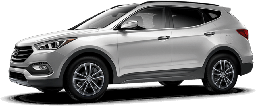 Silver Hyundai Png Transparent Image - 2018 Santa Fe Luxury White (1024x554), Png Download