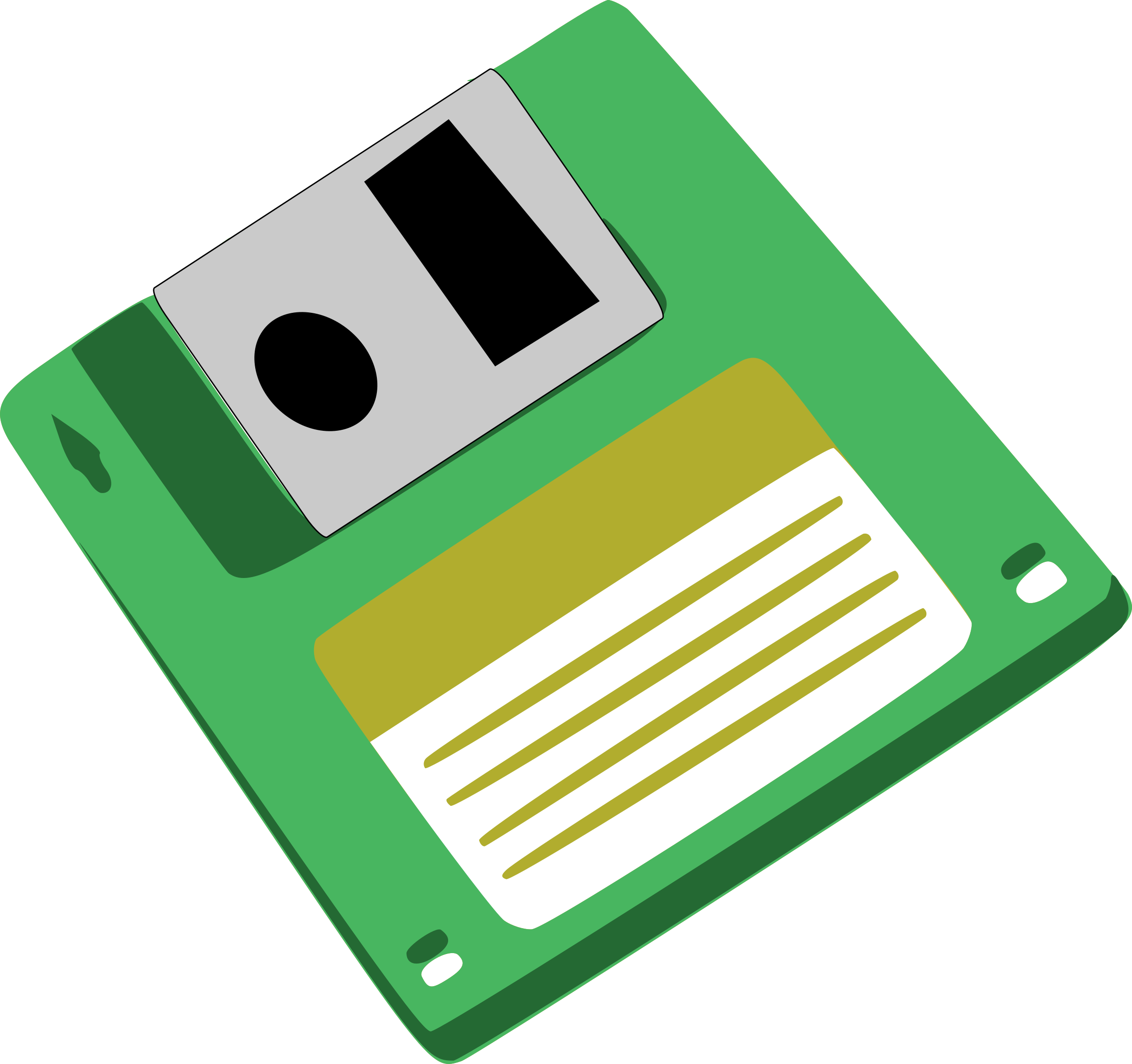 This Free Icons Png Design Of Green Floppy Disk (2400x2255), Png Download