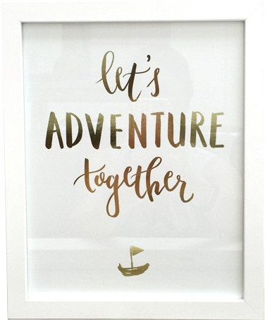 "let's Adventure Together" Metallic Gold Foil Print - Calligraphy (622x600), Png Download