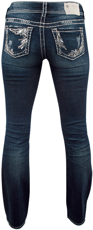 Silver Jeans Suki Bootcut With Border Pocket Jeans - Pinto Ranch (800x800), Png Download