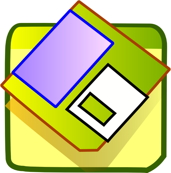 How To Set Use Green Floppy Disk Clipart (588x596), Png Download