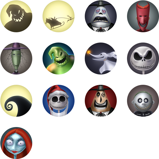 The Nightmare Before Christmas Icon Pack By Louie Mantia - Main Characters In The Nightmare Before Christmas (592x592), Png Download