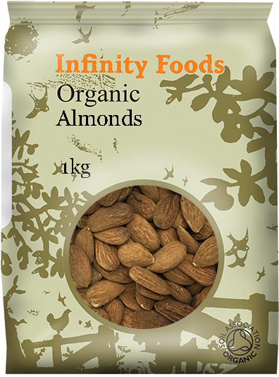 Organic Almonds - Infinity Cacao Nibs - Raw - 125g (423x600), Png Download