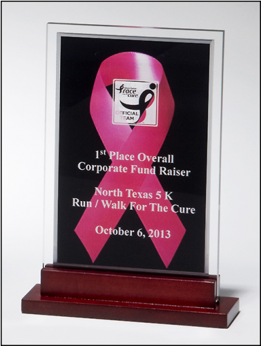 A6945 Breast Cancer Awareness Acrylic - Custom Breast Cancer Awareness Acrylic Award (4 7/8"x6 (500x500), Png Download