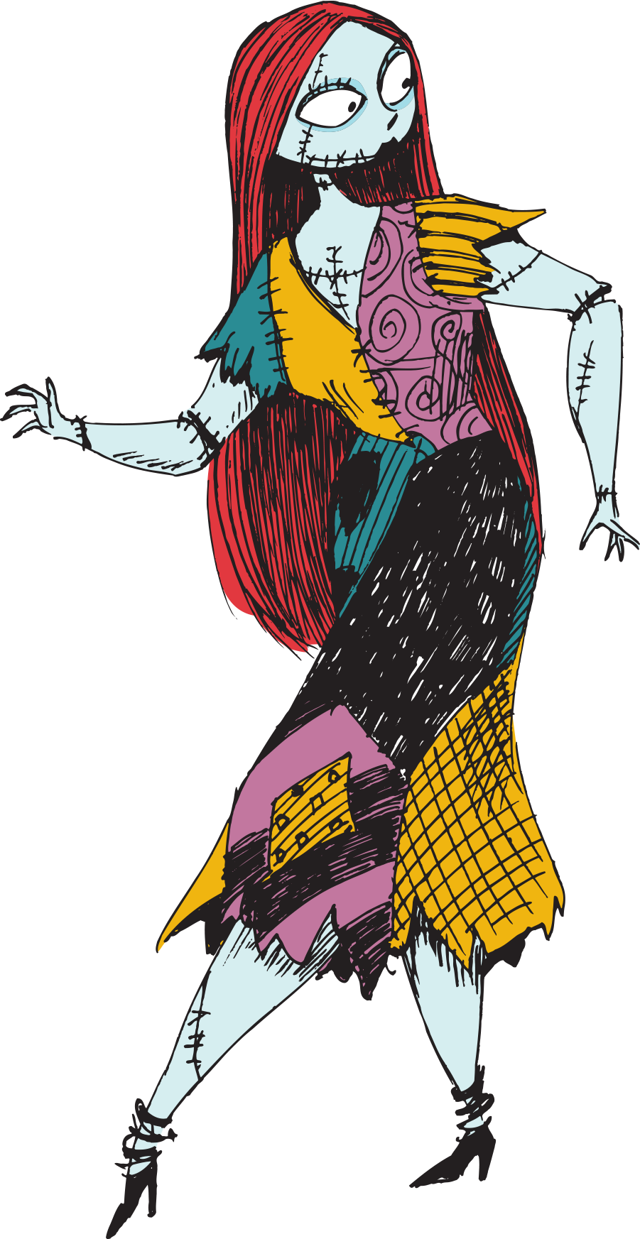 Mi Stickerbook Sally5 C38ecf79 - Sally Nightmare Before Christmas Characters (901x1745), Png Download