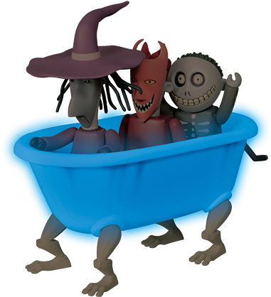 Lock Shock And Barrel In Bathtub - Nightmare Before Christmas Oogie's Revenge Shock (450x450), Png Download