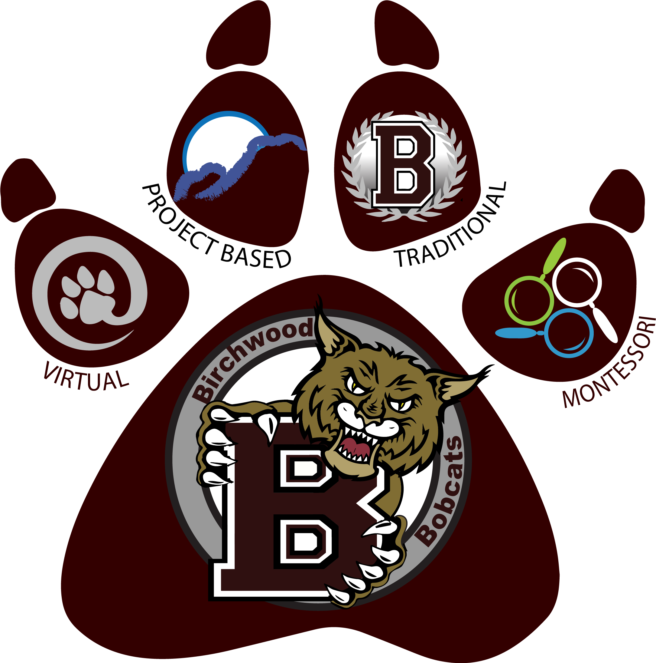 Birchwood School District Picture Black And White Stock - School (2190x2189), Png Download