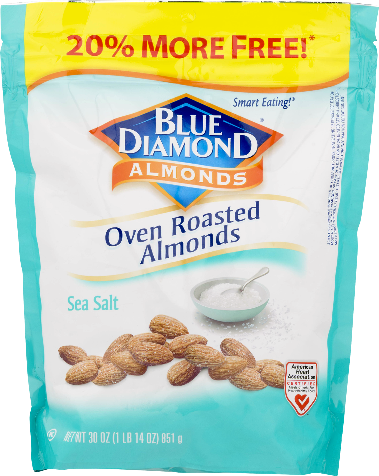 Blue Diamond Almonds, Oven Roasted, Sea Salt - 14 Oz (1800x1800), Png Download