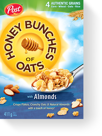 Honey Bunches Of Oats With Almonds - Post Honey Bunches Of Oats Honey Roasted (340x456), Png Download