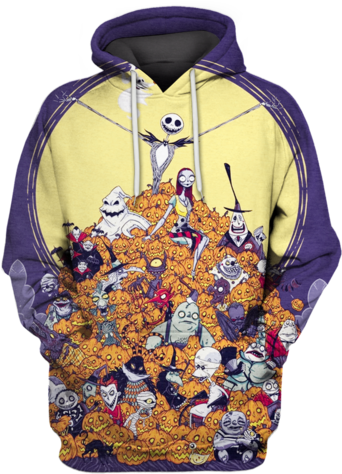 3d Nightmare Before Christmas Tshirt - Hoodie (500x500), Png Download