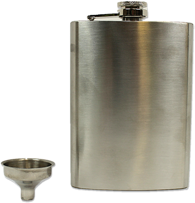 Bigbolo Bar 3 Stainless Steel 8 Oz. Flask & Funnel (683x700), Png Download