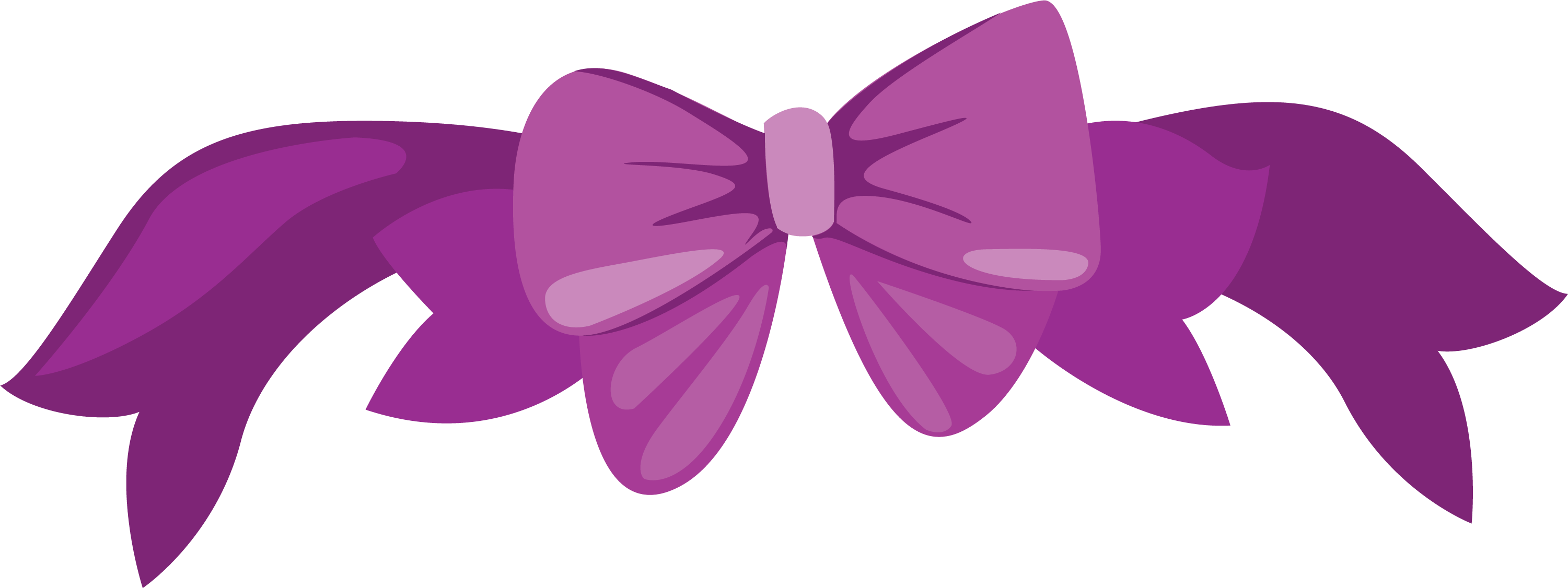 Butterfly Purple Ribbon Clip Art - Purple Bow Png Clipart (3001x1126), Png Download