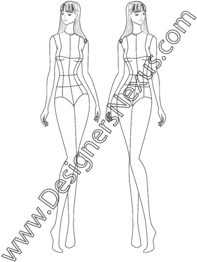 Clipart Library Ankle Drawing Figure - Female Croquis In Different Postures (480x621), Png Download