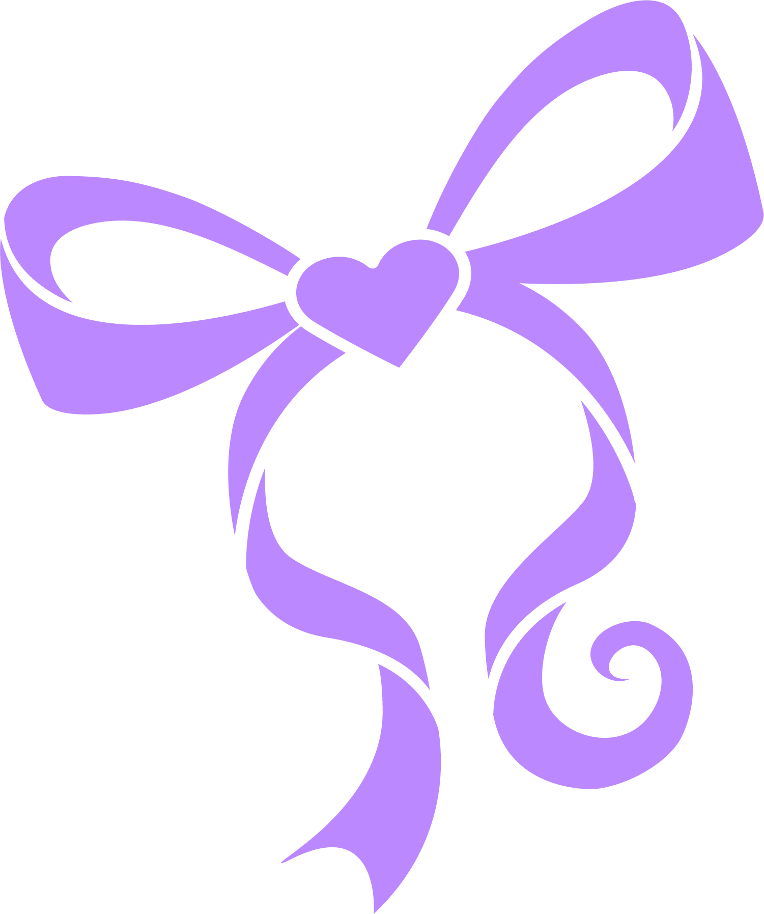 Purple Ribbon Clip Art - Purple (1501x1795), Png Download