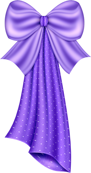 Purple Ribbon Bow Clip Art - Blue Bow Borders (321x609), Png Download
