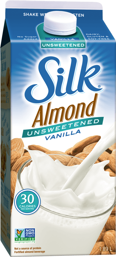 Unsweetened Vanilla Almond Beverage - Silk True Almond Unsweetened Vanilla Almond Beverage (496x1130), Png Download