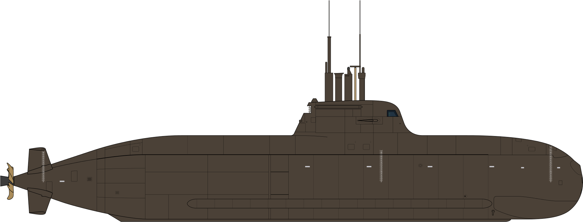 Submarine Svg (2000x769), Png Download