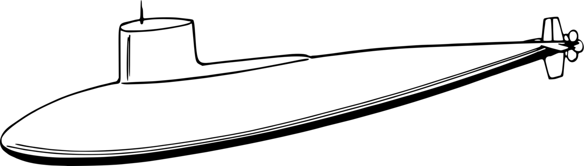 Submarine Computer Icons Drawing Public Domain - Clipart Of A Submarine (1194x340), Png Download