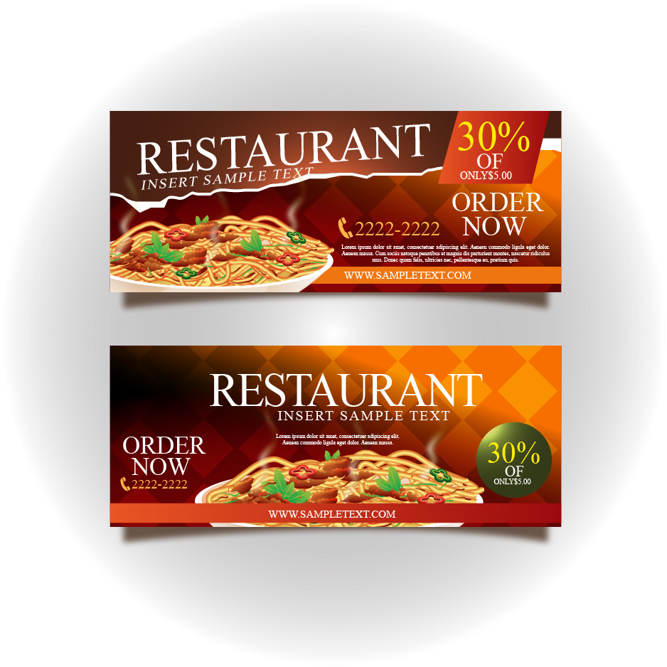 Coreldraw Free Banner Vector Download - Banner Restaurante (938x938), Png Download
