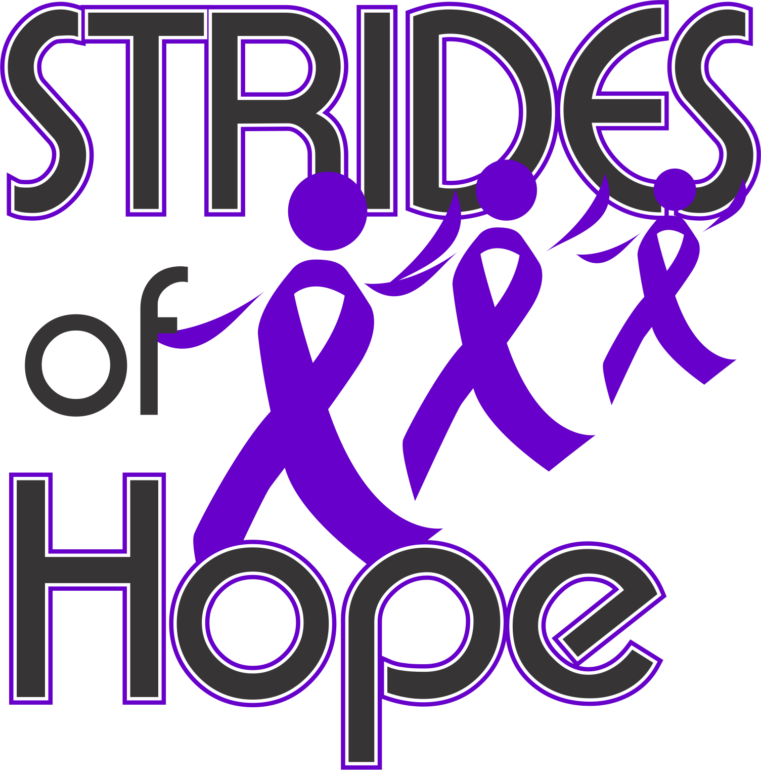 Purple Ribbon Strides Tee - Graphic Design (1505x1521), Png Download